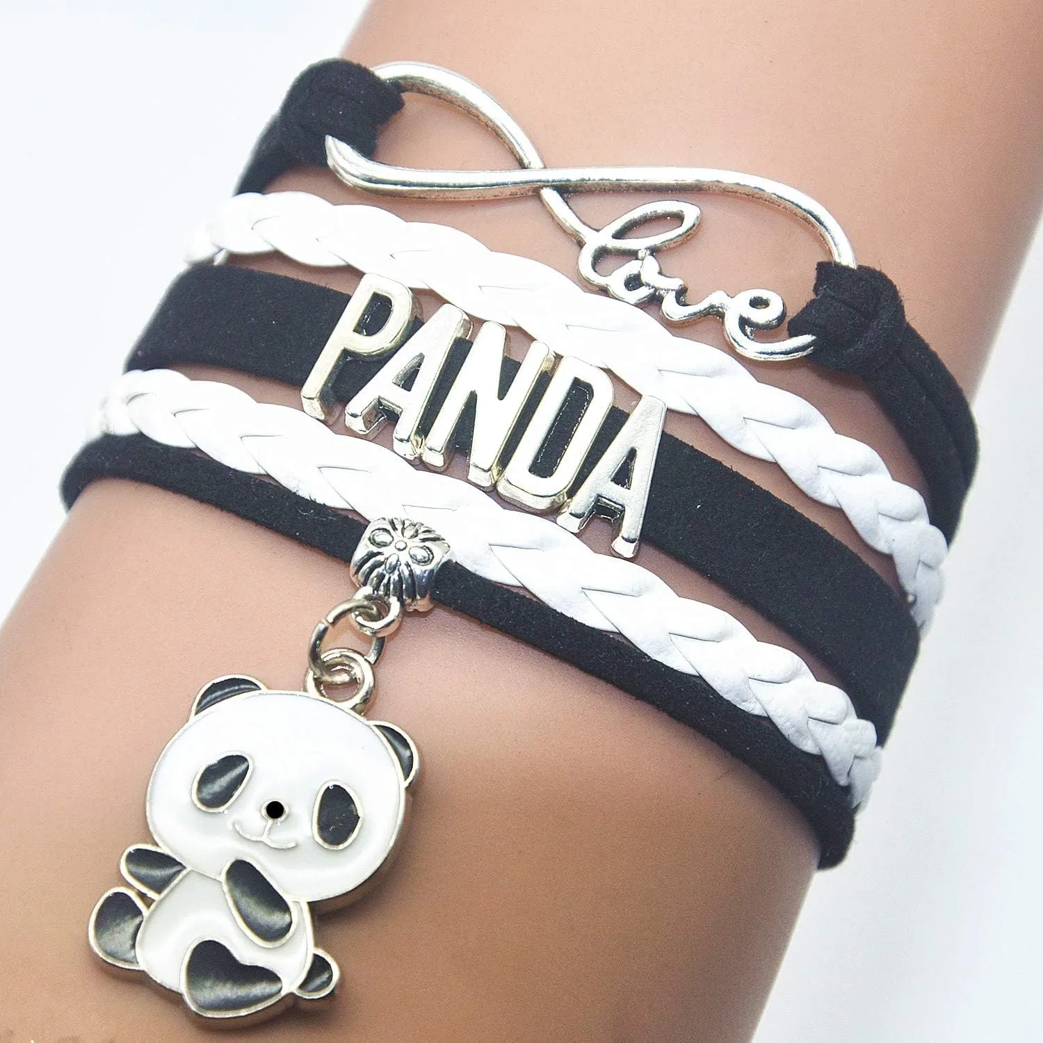 HCChanshi Panda Charm Bracelet - Infinity Love Design For Women Men Adult Panda Fans and Lovers