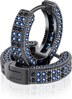 HELLOICE Hoop Earrings Iced Out Cubic Zirconia Huggie Cartilage Cuff Diamond Hypoallergenic Round Circle Earrings Hoop Earrings 5A CZ Stones Lightweight for Men