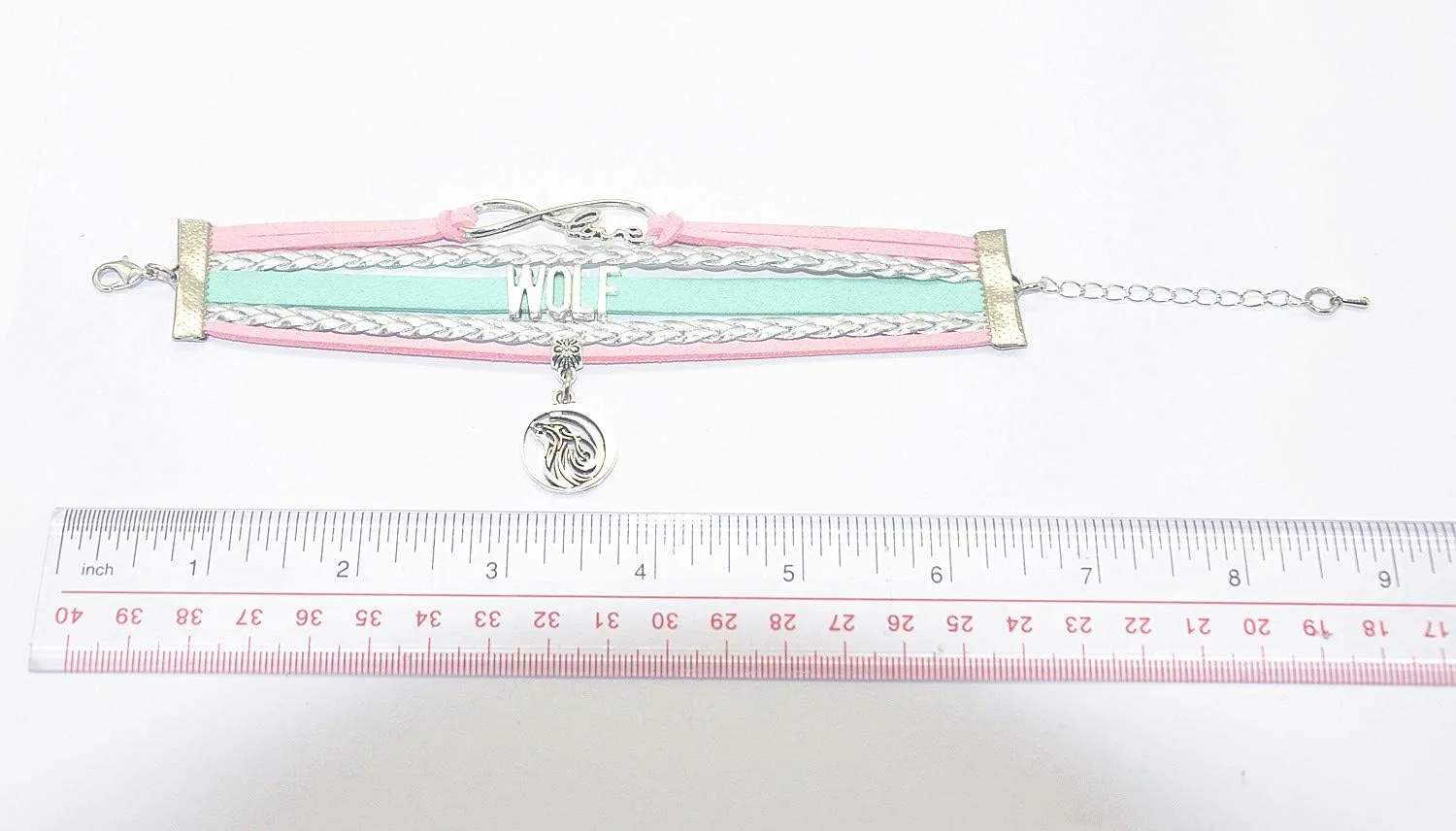 HHHbeauty Wolf Bracelet - Leather Infinity Love Jewelry for Women, Men, Adult Wolf Lovers - Party and Themed Gifts