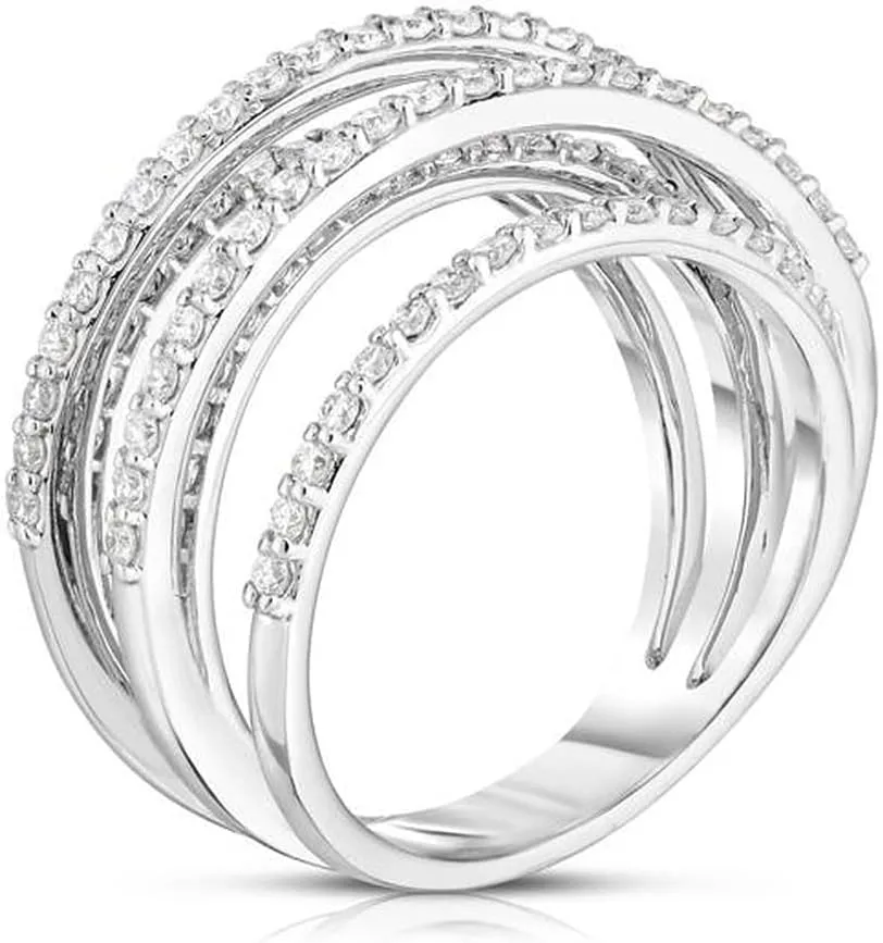 Hip hop Style Full Diamond Couple Ring 925 Sterling Silver Shiny Full Diamond Ring Cubic Zirconia Rings CZ Ring Retro Geometric Lines Winding Finger Ring Female Irregular Multi-Layer Hand Jewelry7