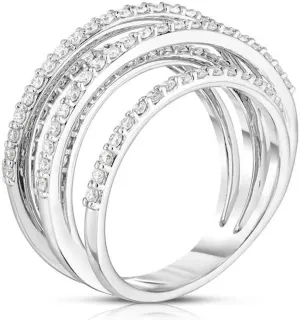 Hip hop Style Full Diamond Couple Ring 925 Sterling Silver Shiny Full Diamond Ring Cubic Zirconia Rings CZ Ring Retro Geometric Lines Winding Finger Ring Female Irregular Multi-Layer Hand Jewelry7