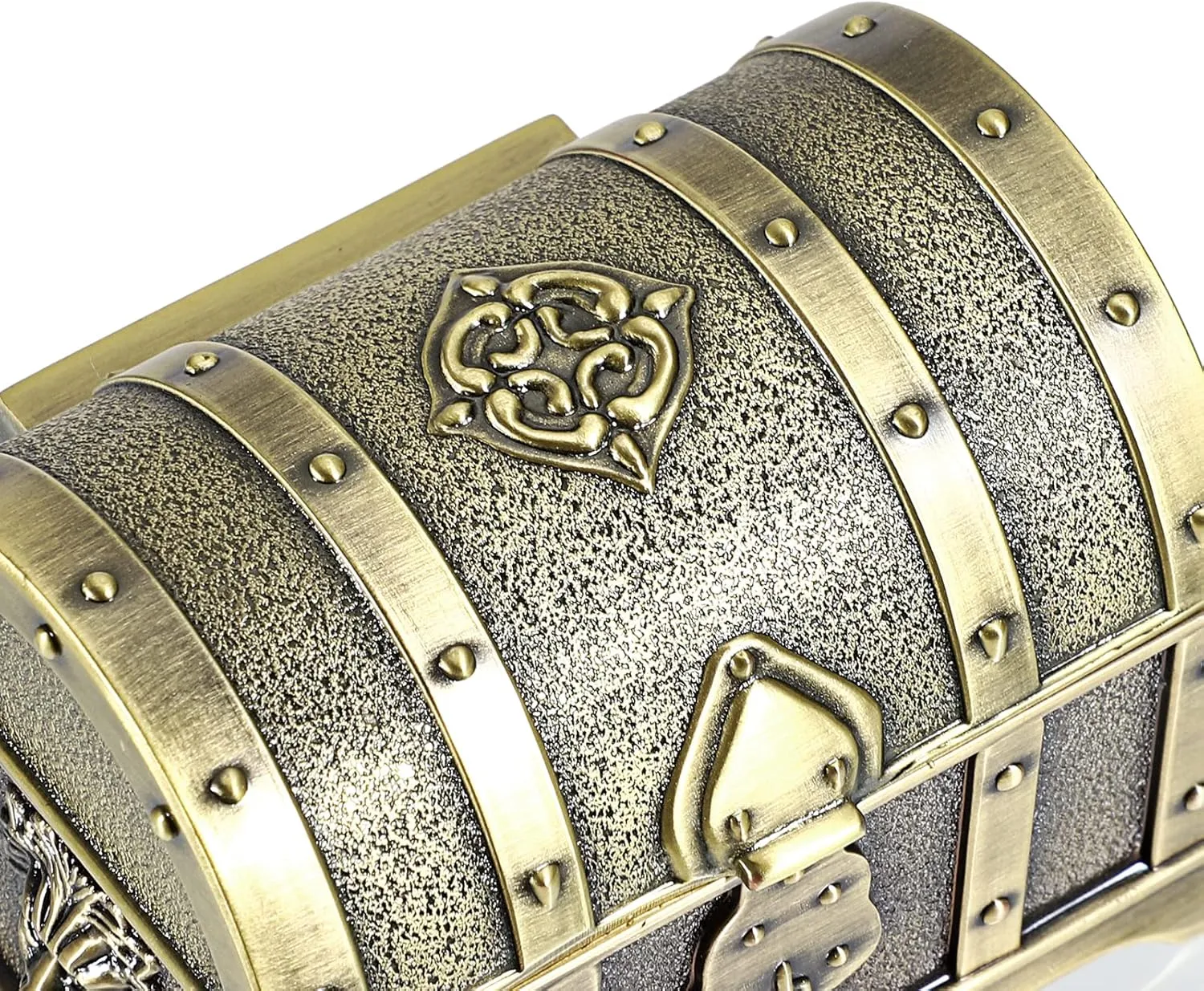 Hipiwe Vintage Metal Jewelry Box Treasure Trinket Chest,Smal Ring Earrings Necklace Keepsake Gift Holder Case for Girls Ladies Women (Bronze, Small)