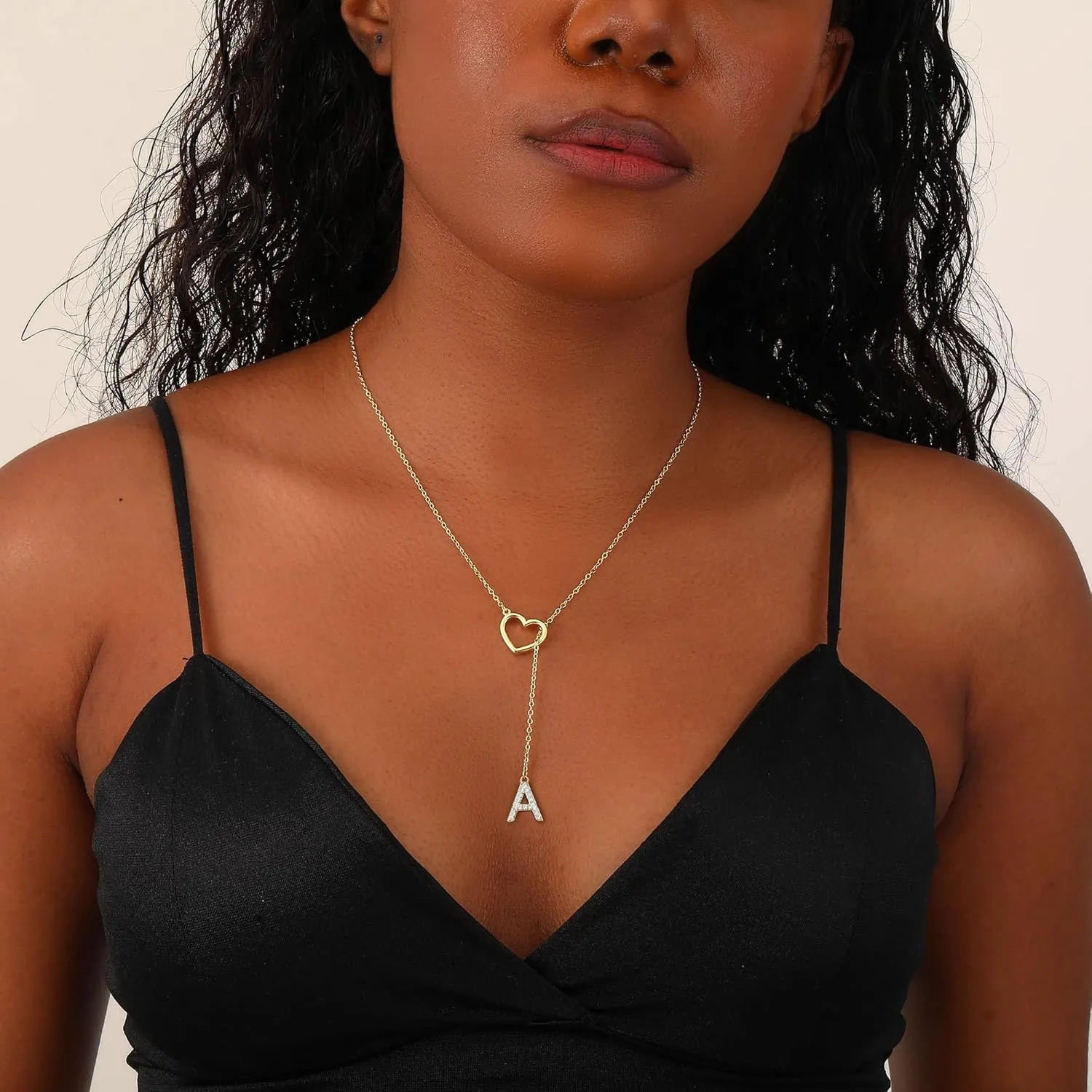 Initial Heart Necklace for Women 14k Gold Plated Cubic Zirconia Letter Pendant Necklace Dainty Necklaces for Women Trendy Y Necklace Fashion Gold Jewelry Gifts
