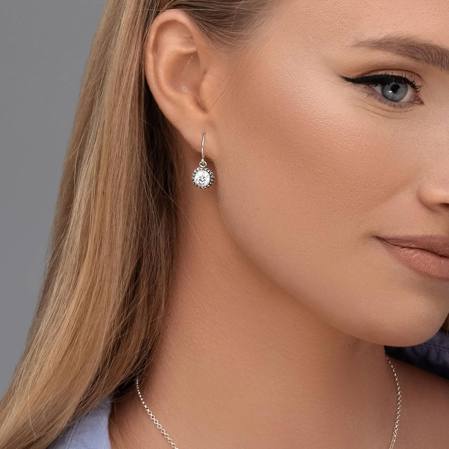 JEAN RACHEL JEWELRY 925 Sterling Silver Dangle Earrings for Women - Rope with Cubic Zirconia Vintage Design - Hypoallergenic, Lead & Nickel Free - Artisan Handcrafted Statement Earrings