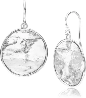 Jean Rachel Jewelry 925 Sterling Silver Dangle Earrings for Women - Textured Round Disc Vintage Design - Hypoallergenic, Lead & Nickel Free Jewelry - Artisan Handcrafted Statement Earrings