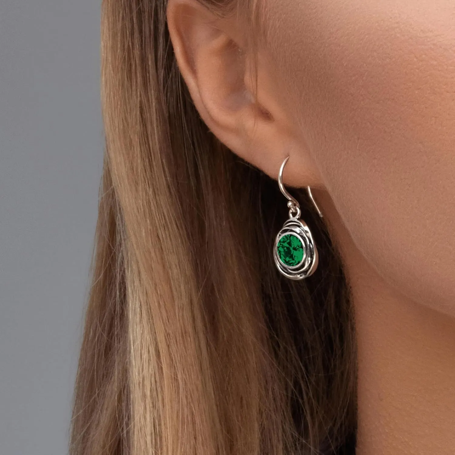 JEAN RACHEL JEWELRY 925 Sterling Silver Dangle Earrings for Women - Wire Wrap with Bezel Set Cubic Zirconia Vintage Design - Hypoallergenic, Lead & Nickel Free - Artisan Handcrafted Statement Earrings