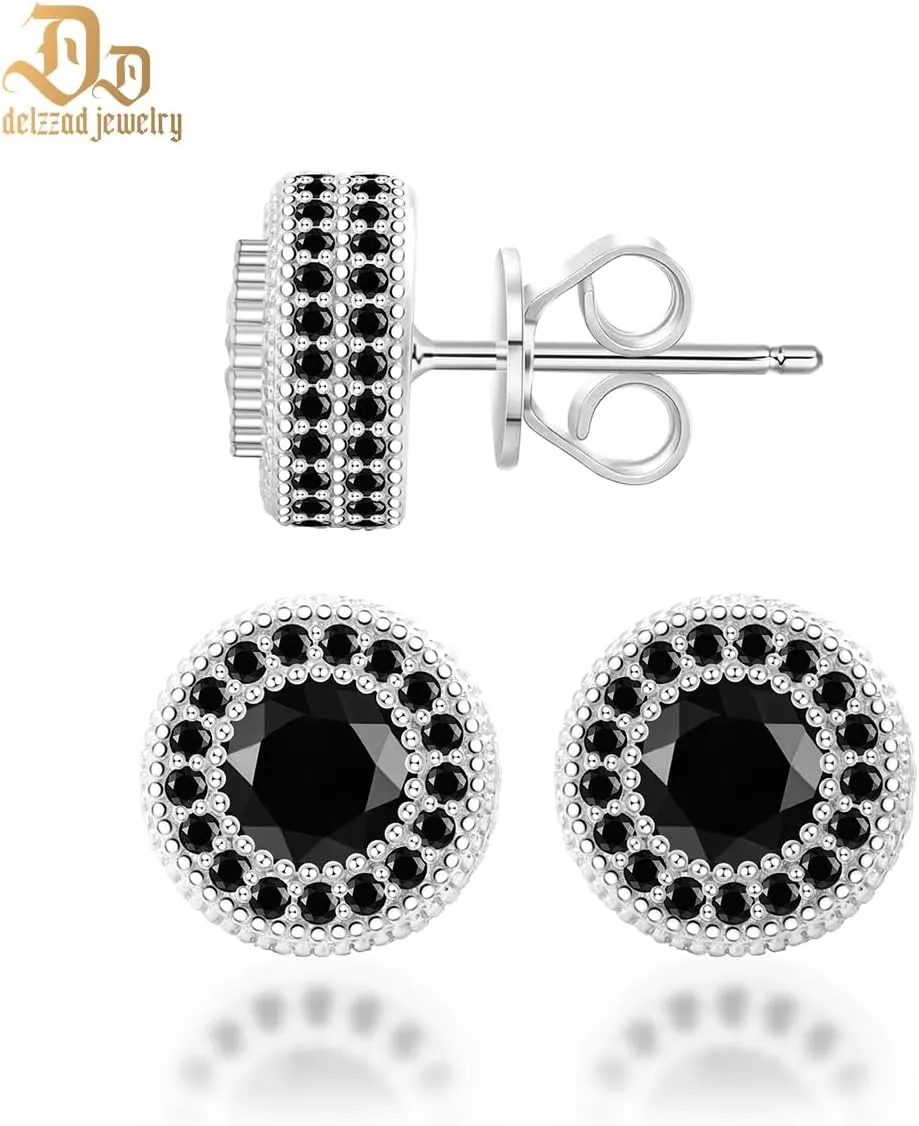 Jewelry S925 Round Moissanite Hip Hop Iced Out Halo Stud Earrings For Men Women Christmas Gifts