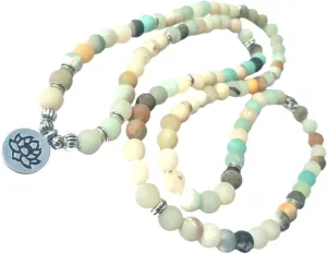 KESYOO 108 Natural Stone Lotus Bead Bracelet 8mm Buddhist Prayer Beads for Men and Women Versatile Necklace for Meditation and Spiritual Practice