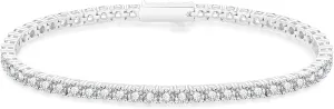 KRKC&CO 3/4mm Tennis Bracelet for Women Men, 14k Gold/White Gold Bracelets, Iced Out 5A Cubic Zirconia Stones, Bridal Wedding Jewelry for Her
