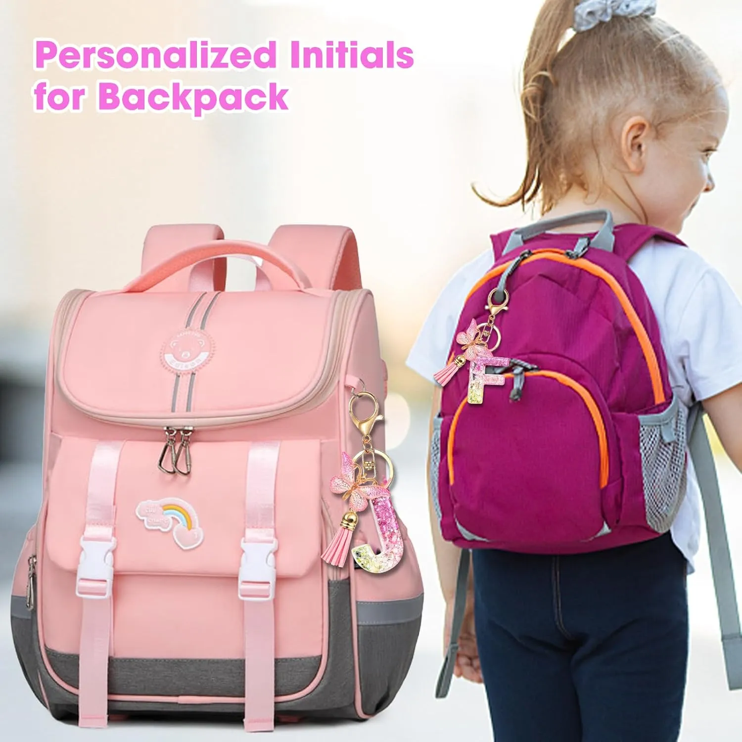 Letter Keychains for Women and Girls, Key Chains for Car Keys, Cute Keychain Accessories for Backpack