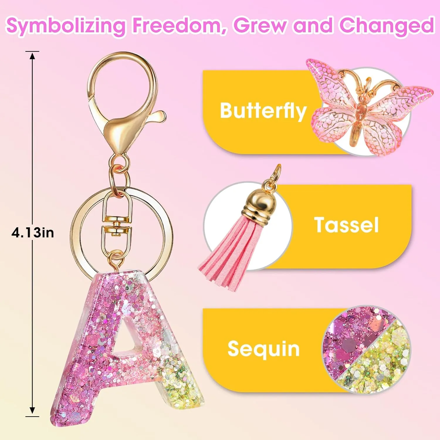 Letter Keychains for Women and Girls, Key Chains for Car Keys, Cute Keychain Accessories for Backpack
