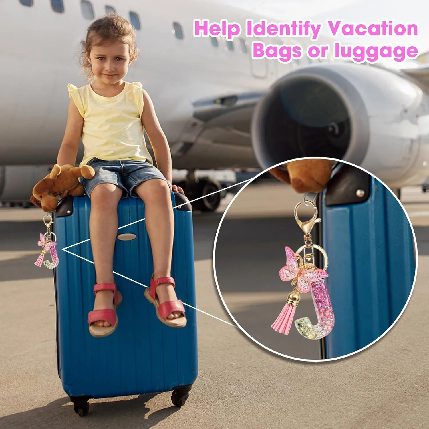 Letter Keychains for Women and Girls, Key Chains for Car Keys, Cute Keychain Accessories for Backpack