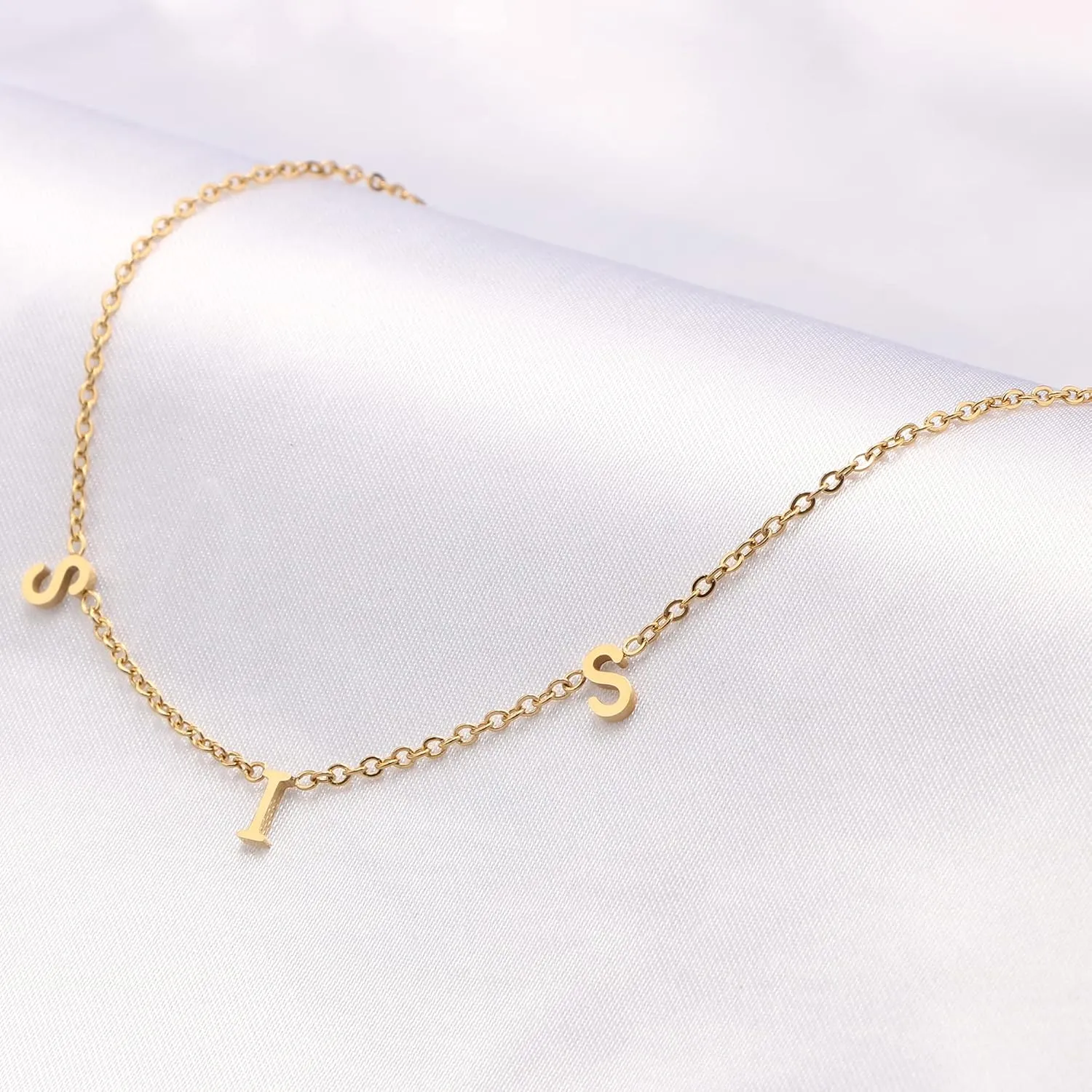 Letter Necklaces for Women Mother Mama Mom Grandma Daughter Love Necklace Perfect Personalized Dainty 18K Gold Plated Stainless Steel Jewelry Birthday Mother's Day Christmas Gifts