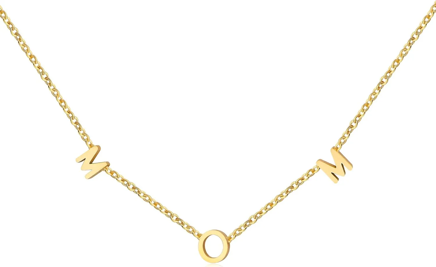 Letter Necklaces for Women Mother Mama Mom Grandma Daughter Love Necklace Perfect Personalized Dainty 18K Gold Plated Stainless Steel Jewelry Birthday Mother's Day Christmas Gifts