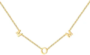 Letter Necklaces for Women Mother Mama Mom Grandma Daughter Love Necklace Perfect Personalized Dainty 18K Gold Plated Stainless Steel Jewelry Birthday Mother's Day Christmas Gifts