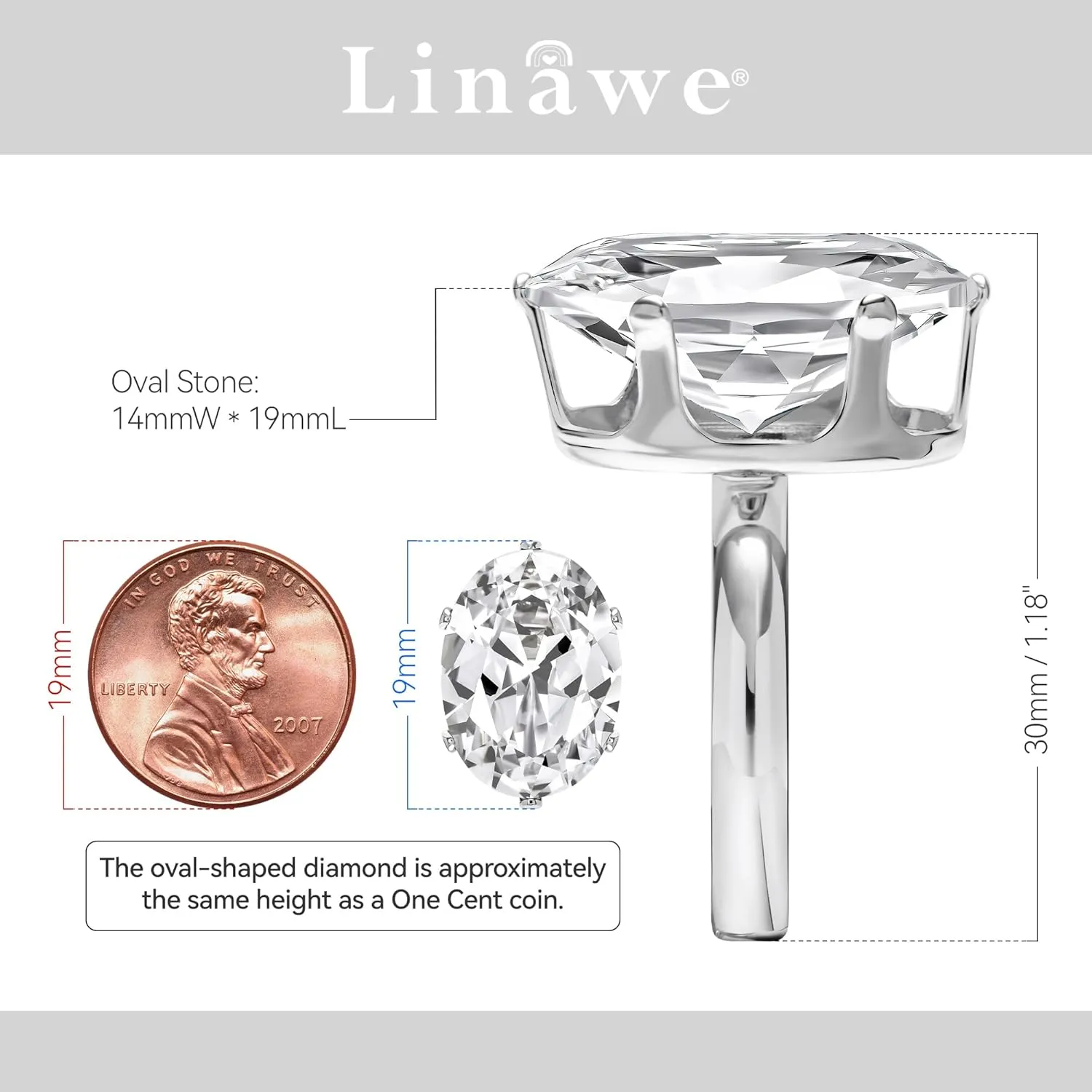 Linawe Cubic Zirconia Imitation Diamond Moissanite Rings for Women, 14K Gold/Rose Gold/Silver Adjustable Chunky Ring, Costume Rhinestone Jewelry for Wedding Engagement
