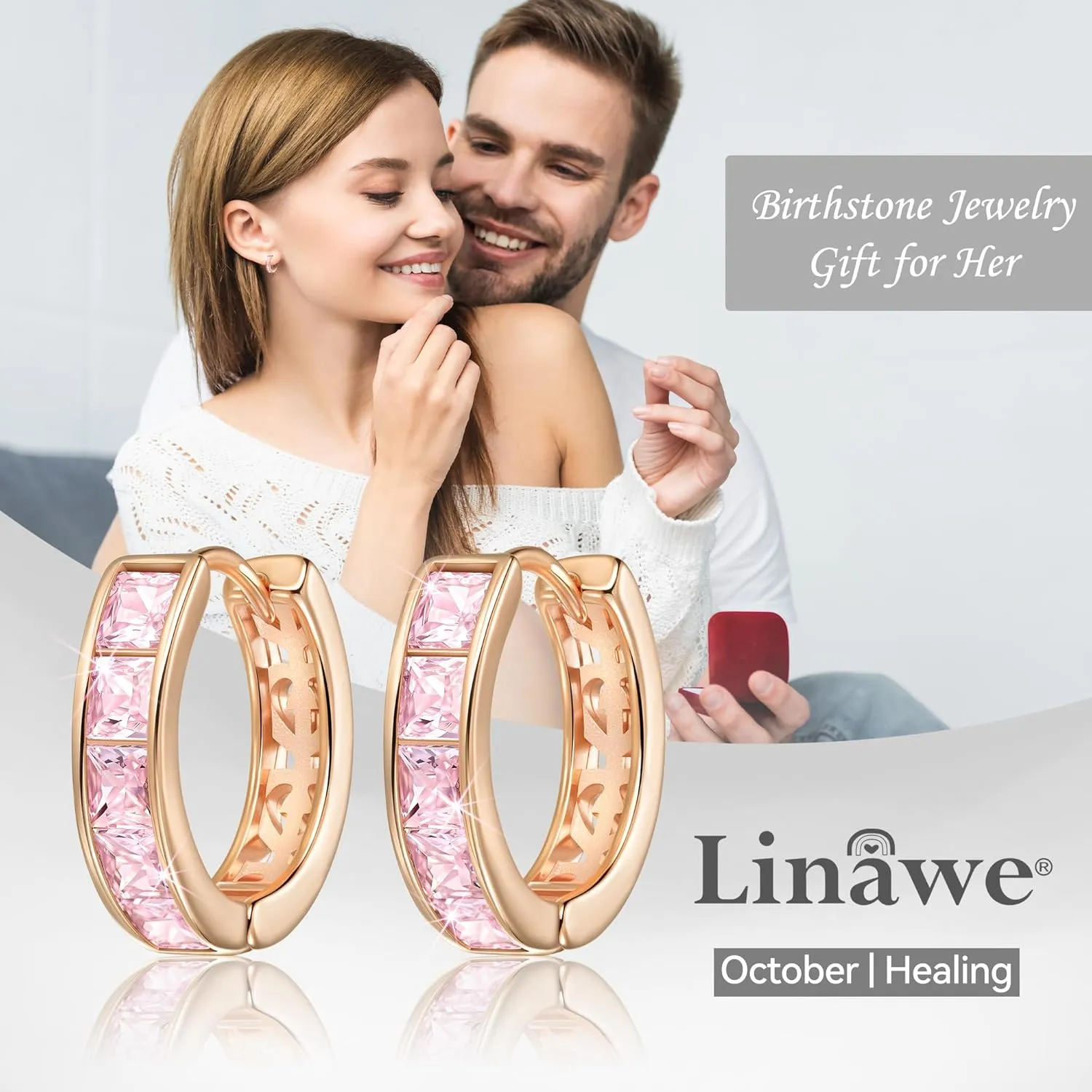 Linawe Small Hoop Earrings for Women Trendy, Tragus Piercing Jewelry, Cubic Zirconia Studs Huggie Earrings, Mini Chunky Tiny Helix Earrings, Gold/Rose Gold/Silver Cartilage Hoops