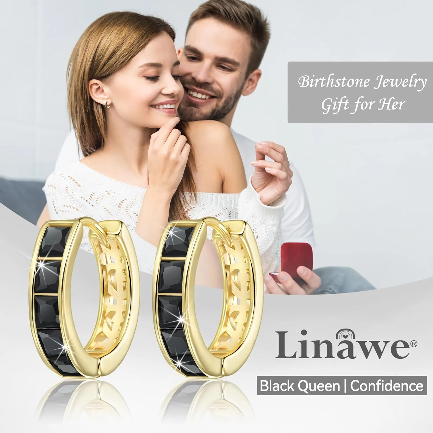 Linawe Small Hoop Earrings for Women Trendy, Tragus Piercing Jewelry, Cubic Zirconia Studs Huggie Earrings, Mini Chunky Tiny Helix Earrings, Gold/Rose Gold/Silver Cartilage Hoops