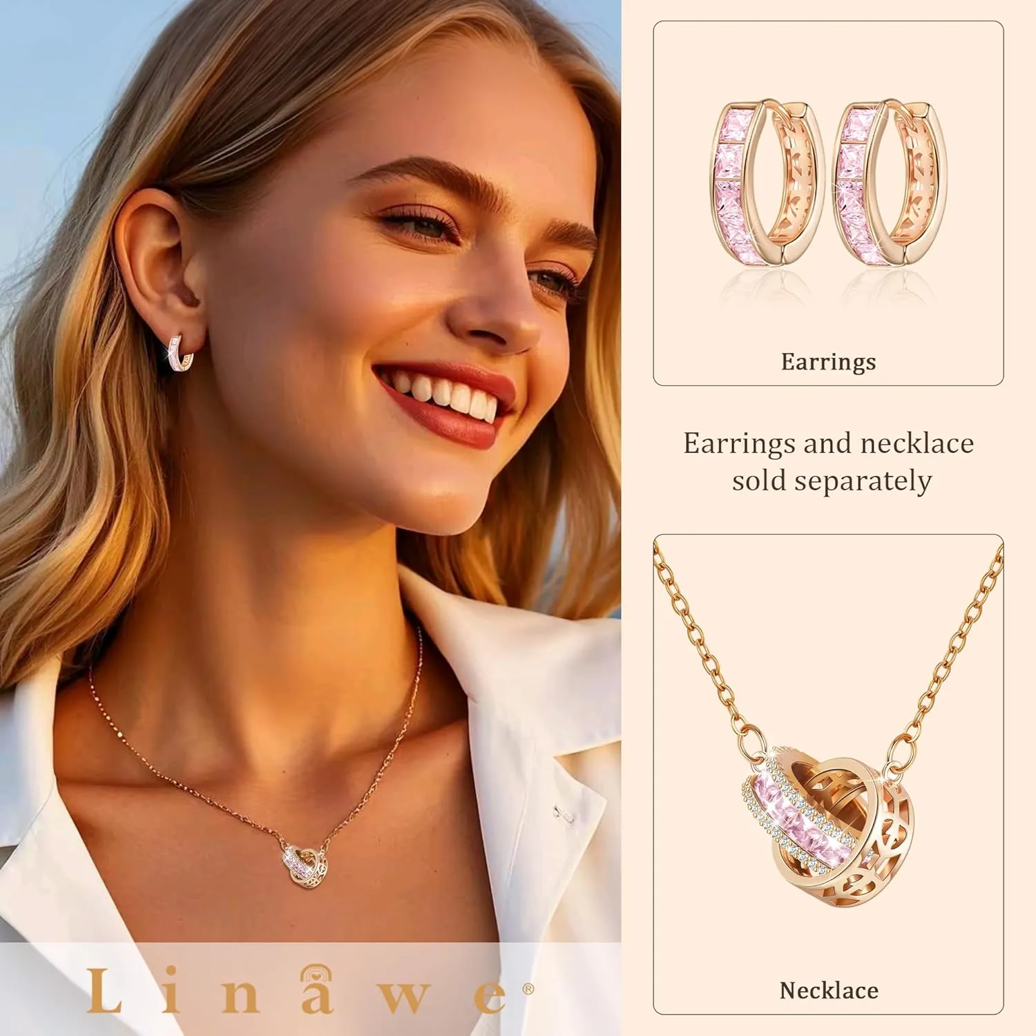 Linawe Small Hoop Earrings for Women Trendy, Tragus Piercing Jewelry, Cubic Zirconia Studs Huggie Earrings, Mini Chunky Tiny Helix Earrings, Gold/Rose Gold/Silver Cartilage Hoops