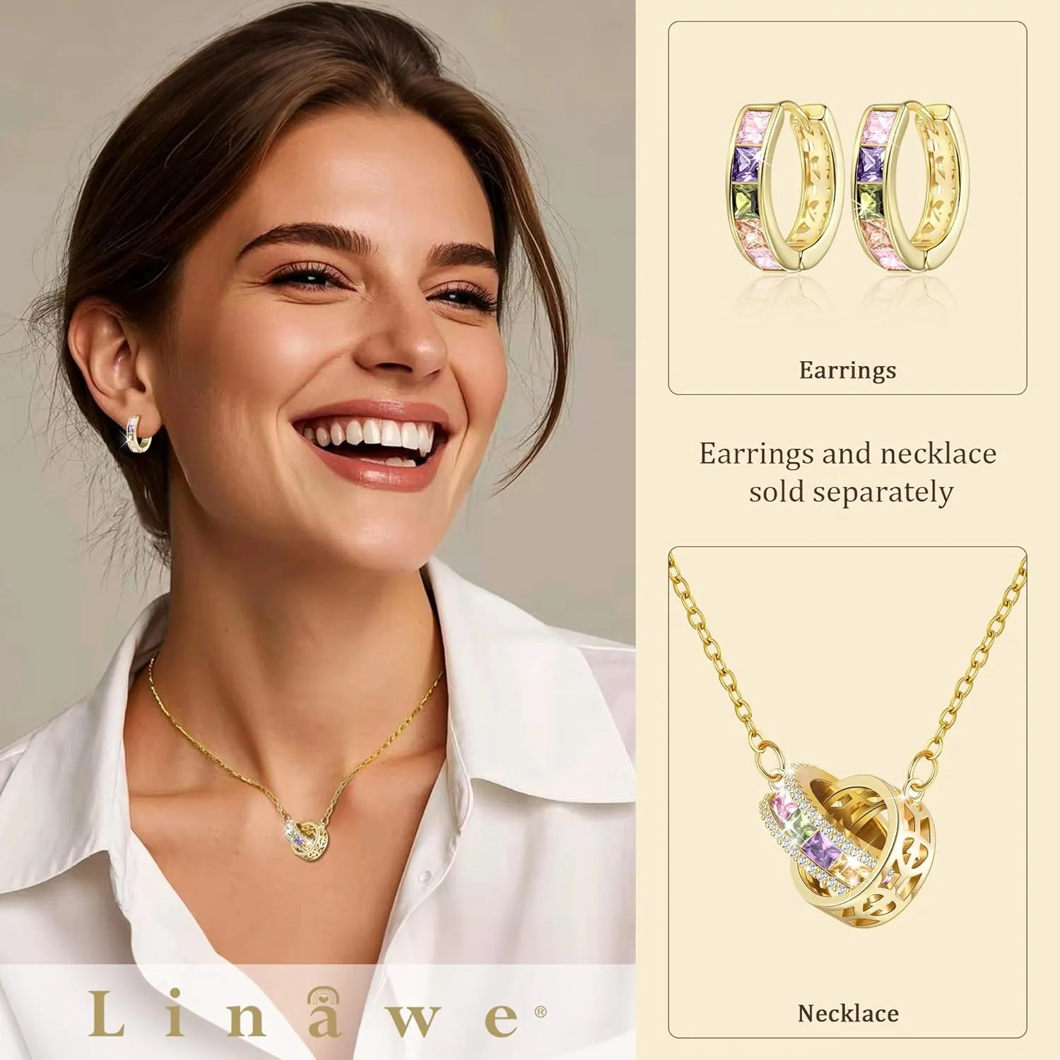 Linawe Small Hoop Earrings for Women Trendy, Tragus Piercing Jewelry, Cubic Zirconia Studs Huggie Earrings, Mini Chunky Tiny Helix Earrings, Gold/Rose Gold/Silver Cartilage Hoops