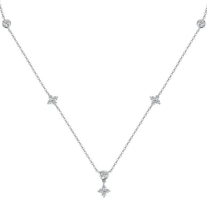Little Forest Moissanite Choker Necklace, D-E Color Lab Simulated-diamond Pendant, 925 Sterling Silver Adjustable Chain with 18K White Gold Plated Jewelry Gift for Women