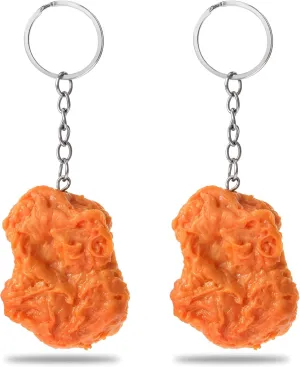 Lusofie 2 Pcs Chicken Nugget Keychain Funny Keychain Cute Keychain Chicken Keychain Funny Gifts Keychain Accessories