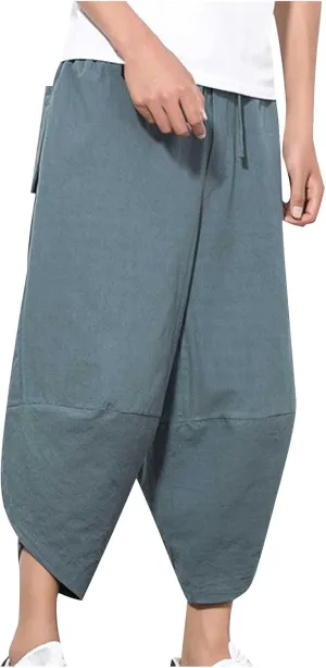Man Harem Flare Wide Leg Trousers Pants Trousers Pants Sweat Pants for Mens Linen Sport Gym Trousers Pants 2025