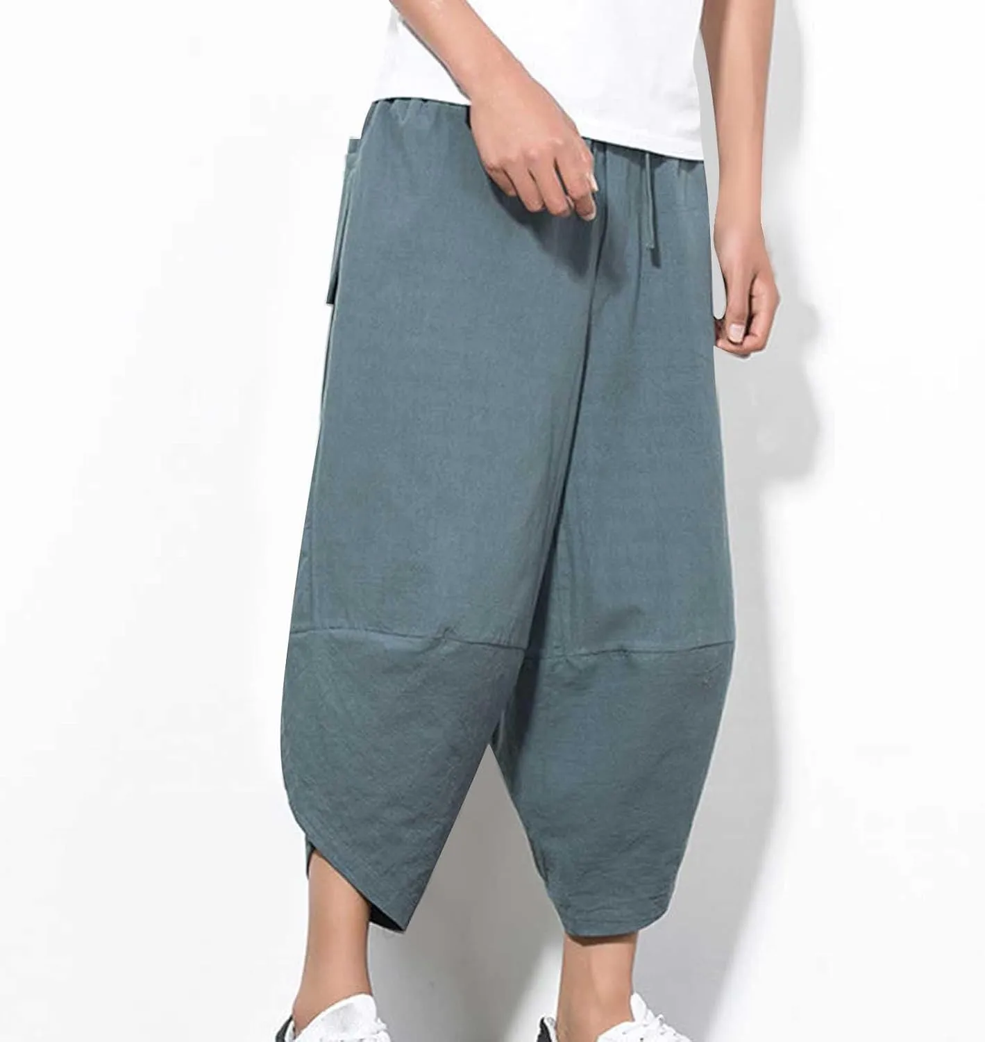 Man Harem Flare Wide Leg Trousers Pants Trousers Pants Sweat Pants for Mens Linen Sport Gym Trousers Pants 2025