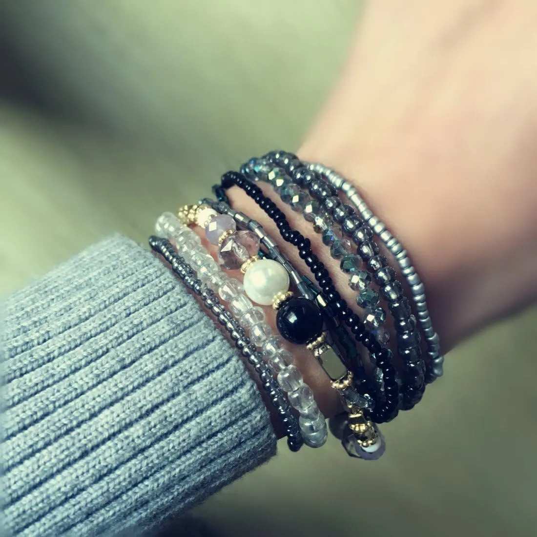 MengPa Beaded Bracelets for Women Trendy Stacks Boho Bead Bracelet Pack Friendship Jewelry