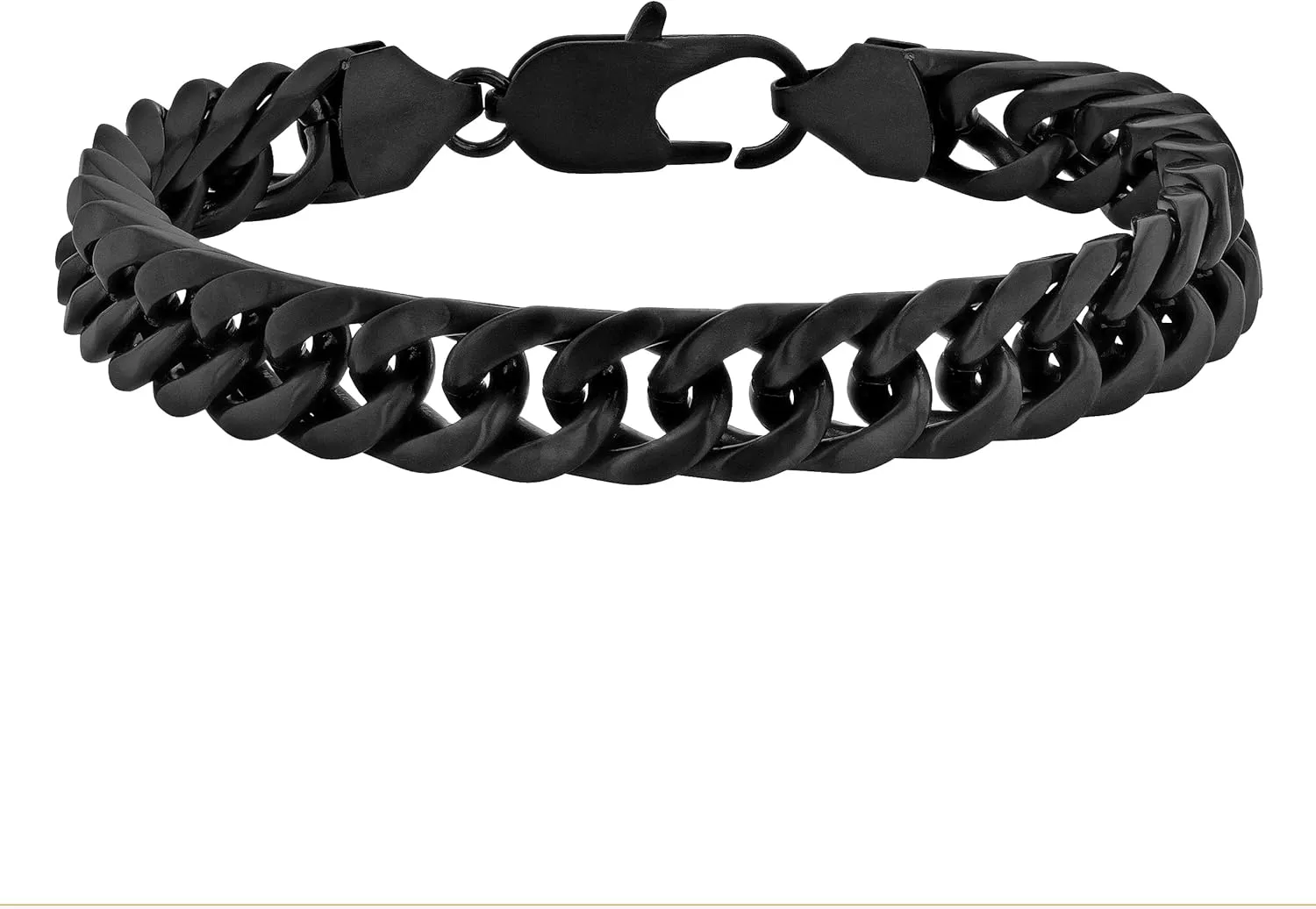 Men's Matte Black Stainless Steel Cuban Link Bracelet