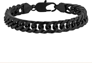 Men's Matte Black Stainless Steel Cuban Link Bracelet