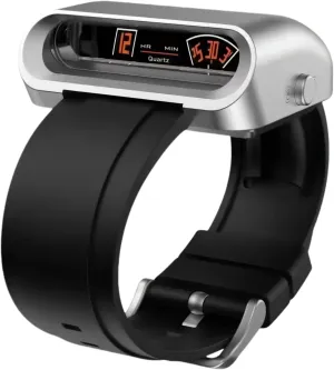 MERY Mens Racing Style Driver Jump Hour Watches,Unique Futuristic Retro Creative Modern Quartz Wristwatches, Stainless Steel or Rubber Band