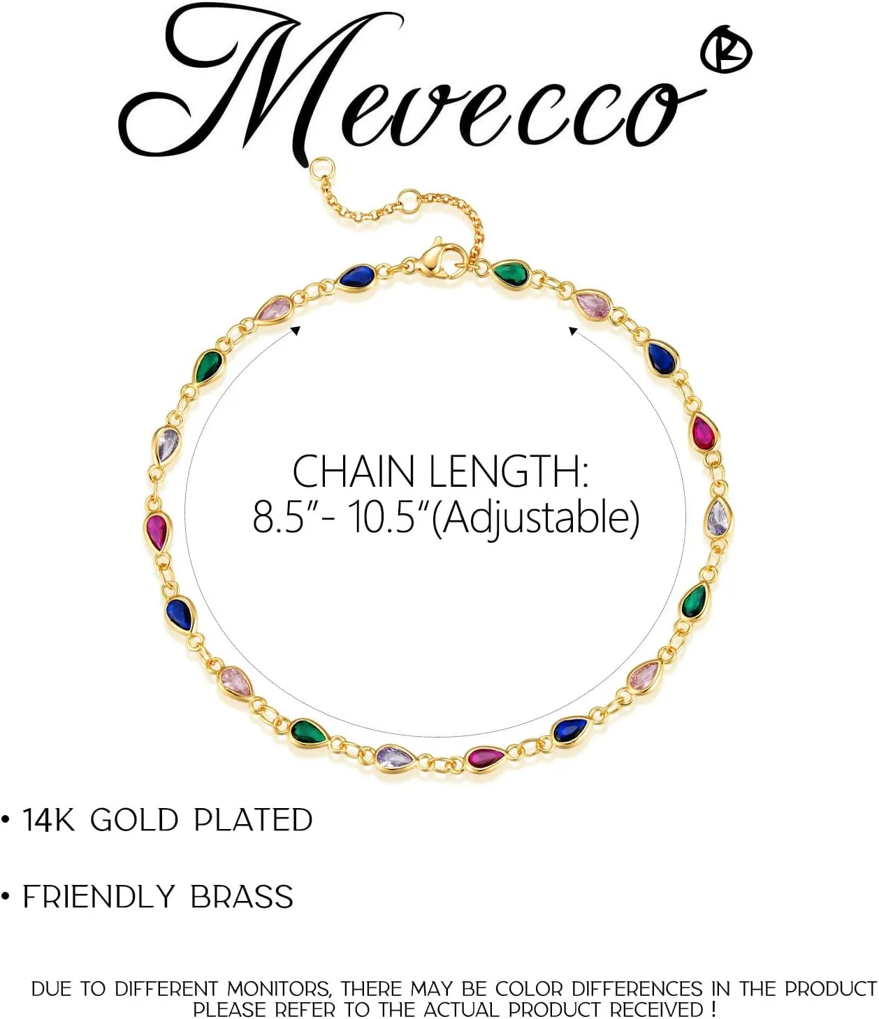 MEVECCO Anklet for Women Gold Chain 14K Gold Plated Dainty Boho Beach Summer Simple Foot Jewelry Ankle Bracelet