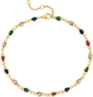 MEVECCO Anklet for Women Gold Chain 14K Gold Plated Dainty Boho Beach Summer Simple Foot Jewelry Ankle Bracelet