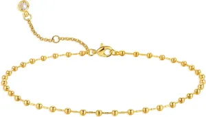 MEVECCO Anklet for Women Gold Chain 14K Gold Plated Dainty Boho Beach Summer Simple Foot Jewelry Ankle Bracelet