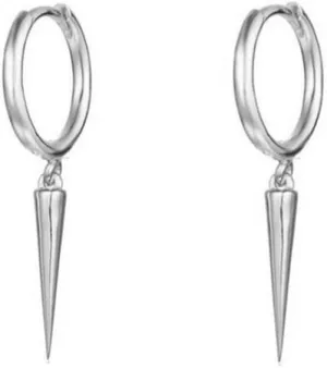 Minimalist Spike Dangle Drop Hoop Earrings for Women Girls 925 Sterling Silver Charms Hoops Cuff Cartilage Stud Tragus Helix Wrap Geometric Hypoallergenic Fashion Personalized Punk