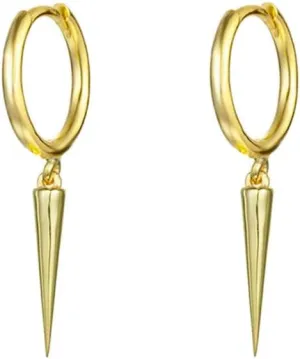 Minimalist Spike Dangle Drop Hoop Earrings for Women Girls 925 Sterling Silver Charms Hoops Cuff Cartilage Stud Tragus Helix Wrap Geometric Hypoallergenic Fashion Personalized Punk