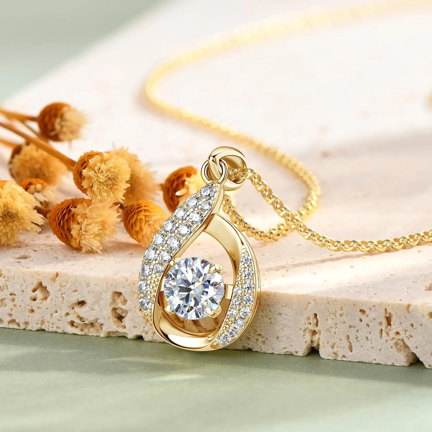 Moissanite Necklaces Gift for Women, 1.0CT Lab Created Moissanite Pendant 925 Sterling Silver Jewelry for Her, Birthday Anniversary Christmas to Wife Mom with GRA Certificate of Authenticity