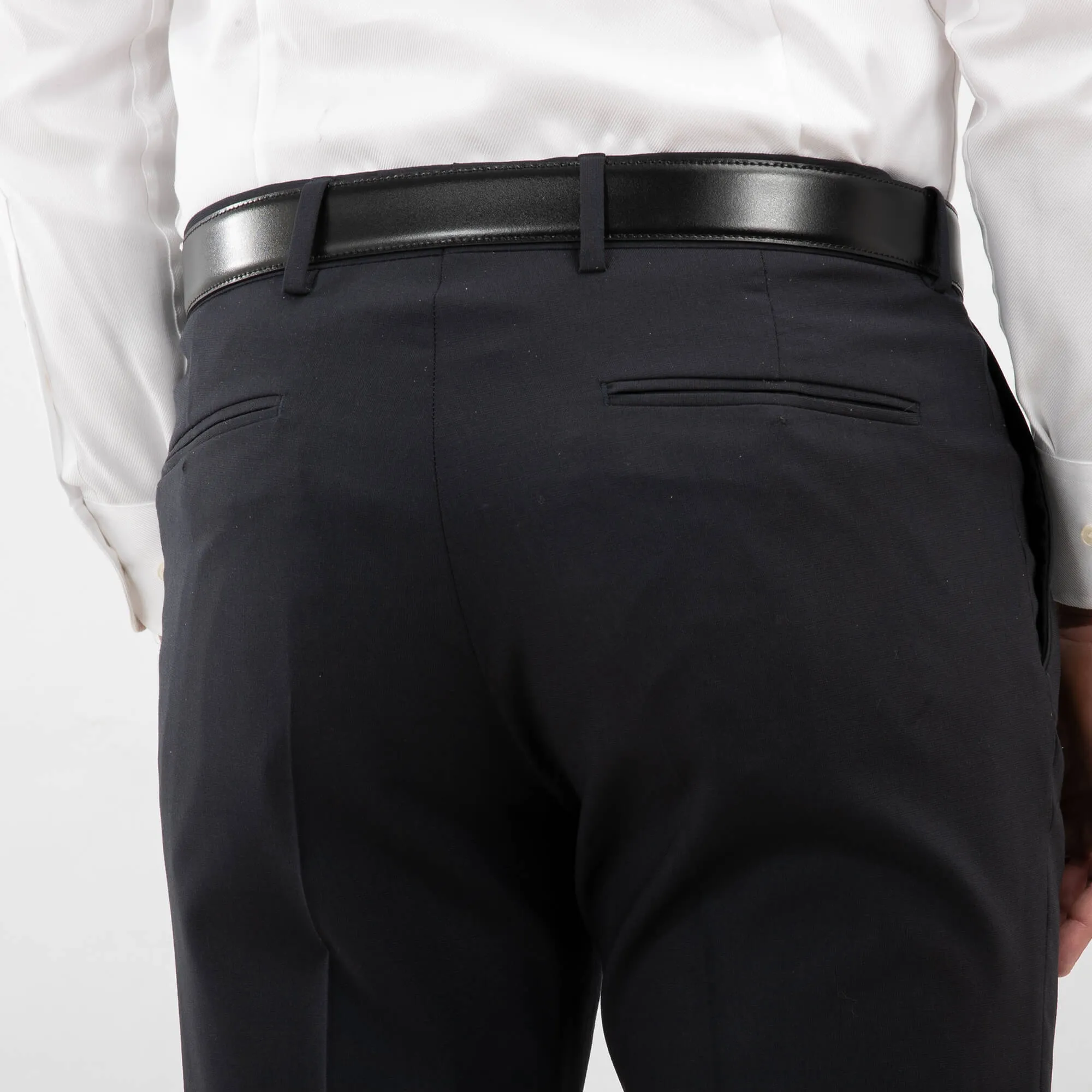 Navy Piped Tuxedo Trousers