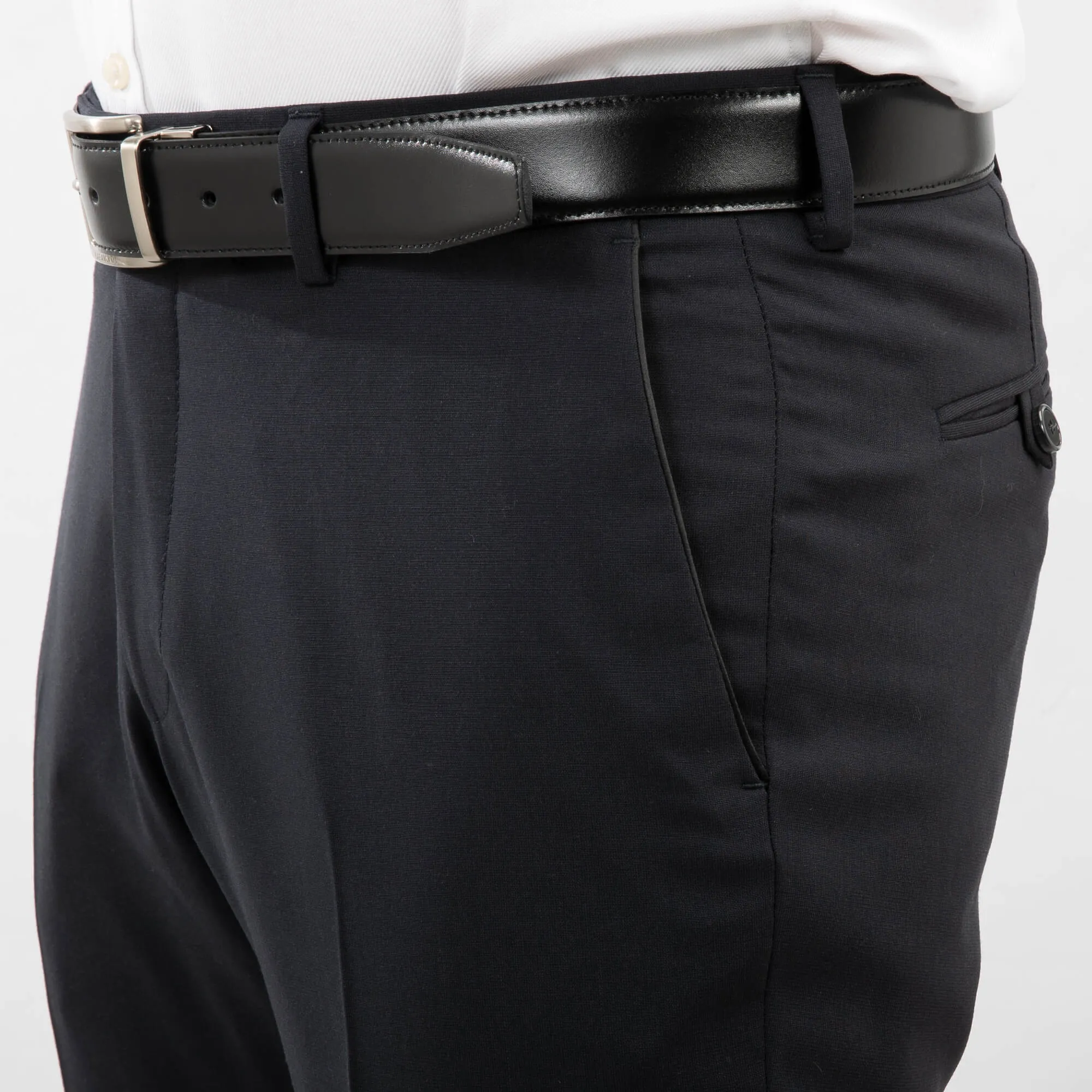 Navy Piped Tuxedo Trousers