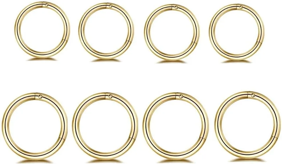 NewZenro 8Pcs Surgical Stainless Steel 16G Sleeper Cartilage Daith Tiny Small Hoop Earrings Mini Septum Hinged Clicker Nose Ring for Women Men Helix Tragus Piercings 8mm 10mm Set Silver