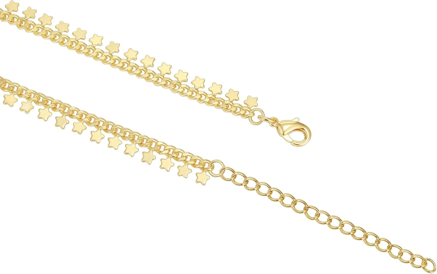 PAVOI 14K Gold Plated Charm Link Chain Anklets for Women | Dainty Cubic Zirconia Boho Dot Evil Eye Star Station Solitaire Pearl Beaded Festival Adjustable Gold Anklets