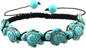 Premium Quality Bohemian Turquoise Turtle Bracelet Hand Knit Bracelet for Women