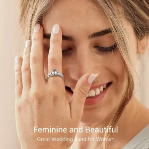 PROSILVER 925 Sterling Silver Claddagh Ring/Celtic Knot Ring for Women, Irish Wedding Band, Rose Gold Plated/Gold Plated, Size 4-12, Come with Box