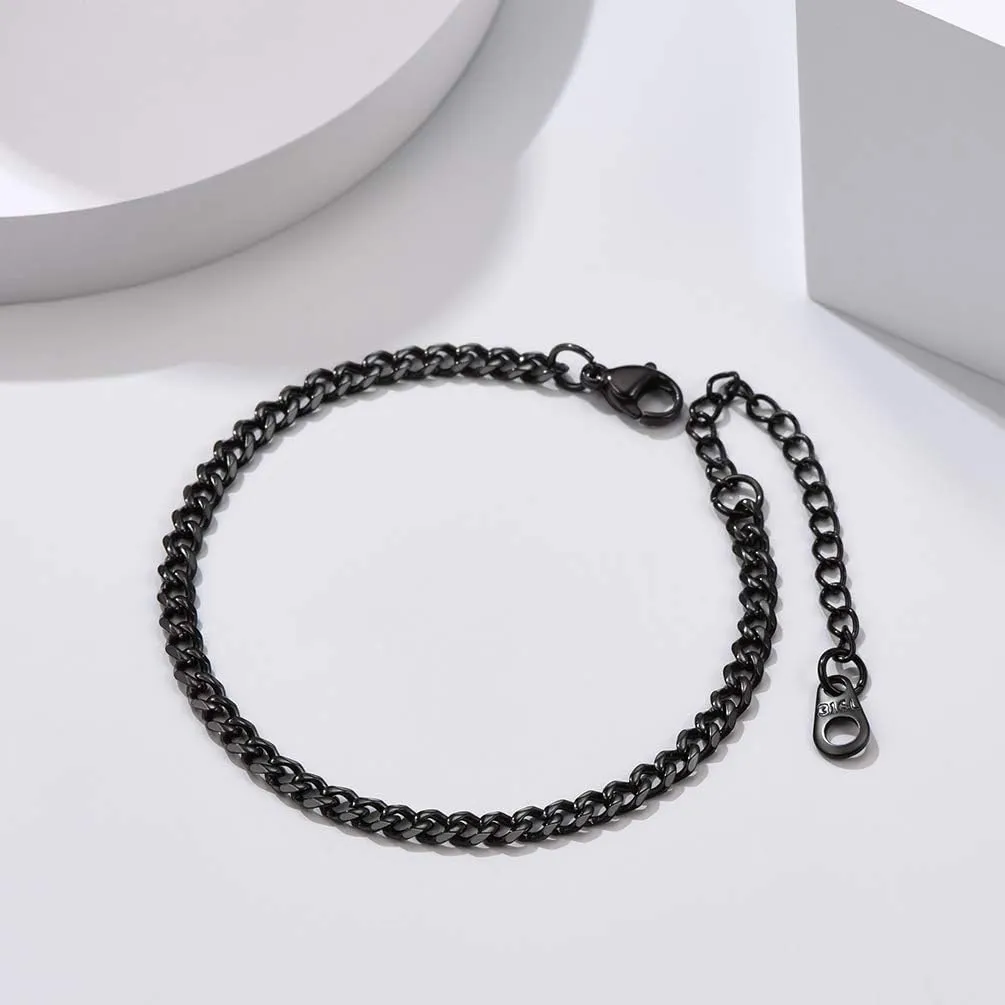 PROSTEEL 316L Stainless Steel Cuban Link Bracelets for Men, Gold/Black/Silver Tone, Hypoallergenic Jewelry, 7.5"/8.26", Come with Box