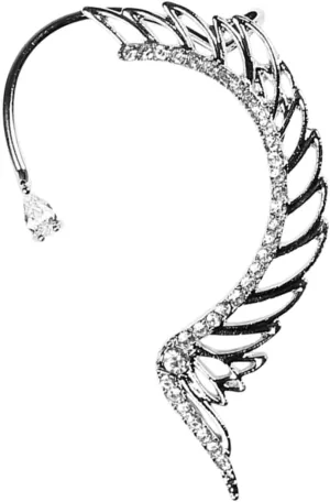 Rhinestone Ear Cuff Earrings Wing Shaped Ear Crawlers Fashion No Piercing Stylish for Parties Weddings Durable and Eye Catching Design