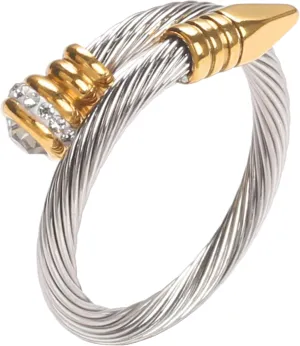 Ring for Women Adjustable Cable Nail Rings Open Stackable Cubic Zirconia Vintage Designer Fashion Jewelry Girlfriend Wife Mom Gift