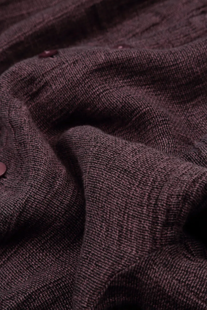 Roll Up Mauve Taupe Mélange Linen Trousers