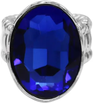 Rosemarie & Jubalee Women's Statement Oval Crystal Stretch Cocktail Ring