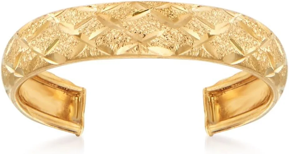 Ross-Simons RS Pure 14kt Yellow Gold Diamond-Cut Adjustable Toe Ring